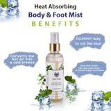 Benefits of Heat absorbing body & foot mist