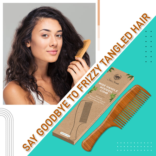 Wide Handle Wooden Comb – Seer Secrets