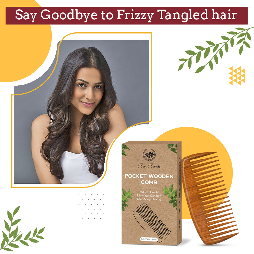 Tagline pocket wooden comb