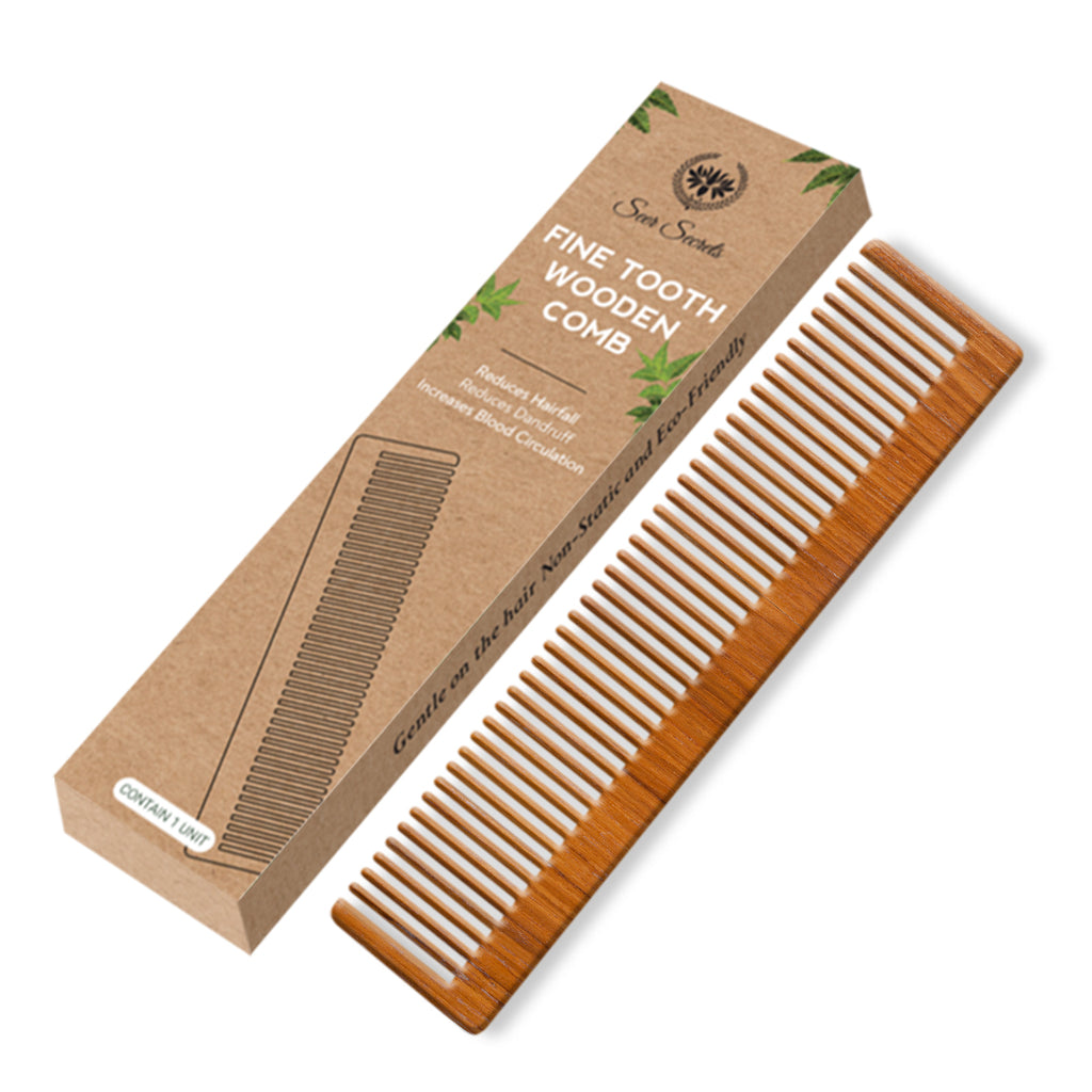 Fine tooth wooden comb