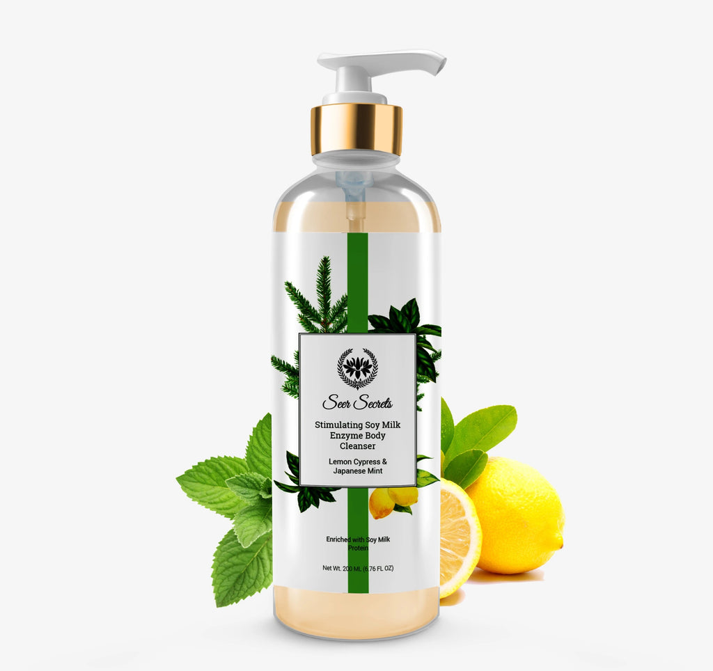 Lemon cypress and japanese soy milk enzyme body cleanser