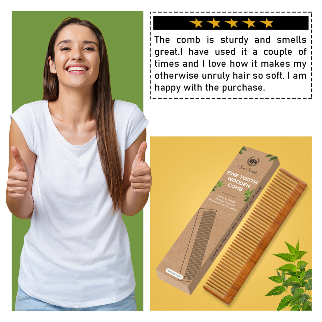 Testimonial Fine tooth wooden comb